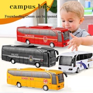 Plastic Car Campus Bus Model Diecast Double-Decker Pull Back Vehicle Children's Toy Car Bus Toy Car for Boys Girls Birthday Gift