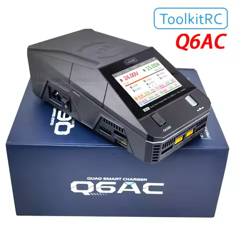 ToolkitRC Q6AC Charger AC 400W/DC 1000W 4CH output Built-in 65W USB A/TYPEC Output ,LiPo, 1-6S，NiMH 