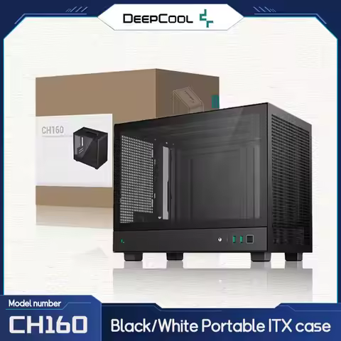 DEEPCOOL CH160 PLUS MATX Case White Convenient Handle Supports 240 Water Cooling Type-C Interface De