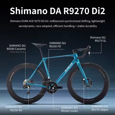 SAVA New AeroX SLR9 Carbon Fiber Road Bike, 700C Bicycles For Adult With SHIMANO DURA ACE Di2 R9270 