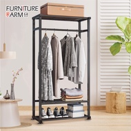F&F : Pasha Metal Folding L Shape Clothing Hanger Rack/clothes rack/Metal Wardrobe /rak baju