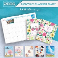 2026 Planner Record Book | A4 A5 SIZE | Simple Planner Book | Diary/ Diari | Monthly Planner Corpora
