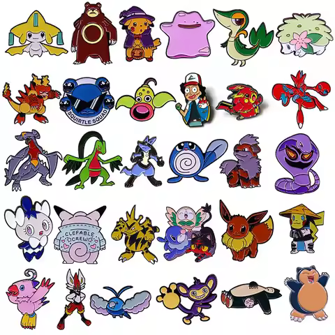 Pokemon Pikachu Eevee Enamel Pin Badges Metal Pins for Backpacks Brooches Japanese Cute Lapel Jewelr