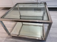 銀色金屬玻璃茶几