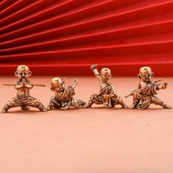 Brass Desktop Desk Decoration Solid Zen Kung Fu Little Monk Home Tea Pet Decoration Entrance Creativ