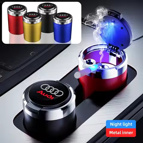 Car Cigarette Ashtray Cup With Lid With LED Light For Audi A3 A4 A5 B8 8P B9 8V B6 B7 A1 A6 C6 Q3 Q5