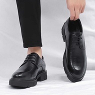 Height Increasing Shoes 10CM Inner Height Increasing Men's Business Formal Leather Shoes Fleece Offi