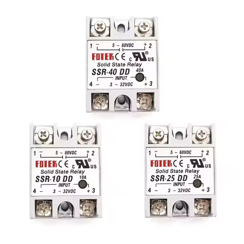 Solid State Relay 12v 24v SSR-10DD SSR-25DD SSR-40DD 10A 25A 40A 3-32V DC TO 5-60V DC SSR 10DD 25DD 
