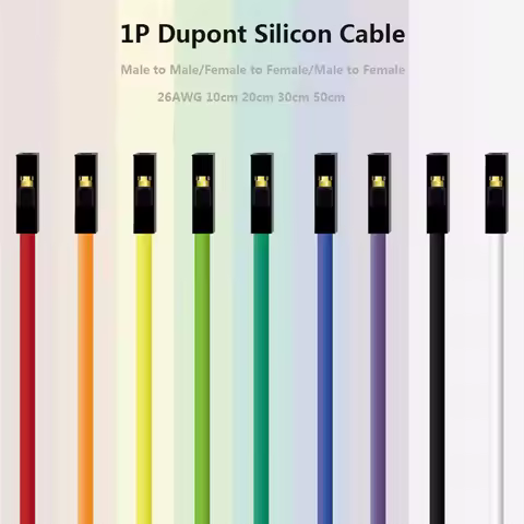 20pcs 1P Super Soft Silicon Dupont Cable For Arduino 10cm 20cm 30cm 2.54mm Pitch Male Female Dupont 