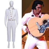 Unisex White Cat King Elvis Presley Cosplay Costume For Adults And Kids