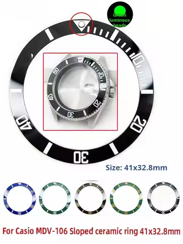Mdv106 Bevel Ceramic Ring modify men Watch Accessories For Casio Swordfish Mdv-106 Digital Scale Gre