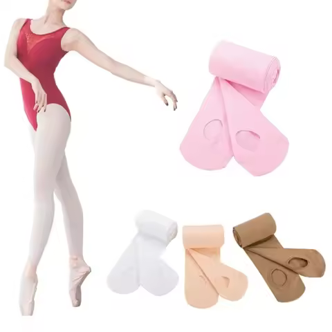 Girls Solid Color Transition Ballet Tights Ultra-Soft Comfortable Opaque Convertible Dance Tights Pa