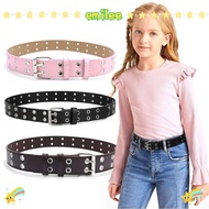 EMIL Waistband, Punk PU Leather Waist Strap, Casual Solid Color Metal Pin Buckle Double Holes Waist 