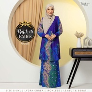 Baju Kurung Moden Batik Design : TRISHA Lycra Korea Selesa Cantik Anggun Bergaya.
