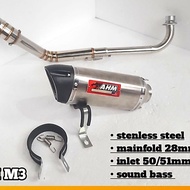 AHM M3 exhaust AHM M3 PNP EX5, WAVE100, WAVE125, DASH110, DASH125, SRL110, SRL115FI, LAGENDA, SYM110