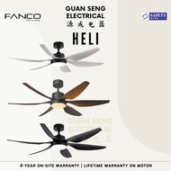 FANCO Heli 56" DC Motor Ceiling Fan with 3 Tone LED Light Kit and Remote Control | Guan Seng Electrical