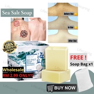 Sea Salt Soap Goat Milk Soap Bar 100g Acne Treatment Whitening Blackhead Removal 天然海鹽肥皂羊奶除蟎手工皂 海盐皂