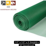 3FT 19G 1/2'' X 1/2''  40’ GREEN PVC COATED GALVANIZED WELDED WIRE MESH NET BRC NETTING JARING BESI 