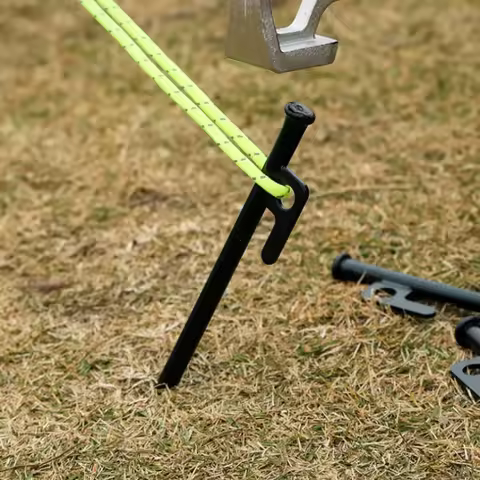 2PCS Steel Outdoor Tent Peg 30cm Metallic Ground Nail 20cm Tent Stakes Outdoor Camping Canopy Awning
