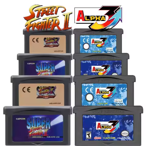 USA/EUR GBA Video Game Cartridge 32 Bit Games Card Street Fighter Alpha 3 Super Street Fighter II Ga