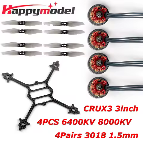 Happymodel Crux3 Replacement Frame with Brushless Motor EX1202.5 6400KV 8000KV 4Pairs Gemfan 3018 1.