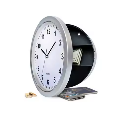 Round Clock Safety Box Safe Hidden Safety Box Clock Hanging Wall Clock Safe With a Food Grade Smell 