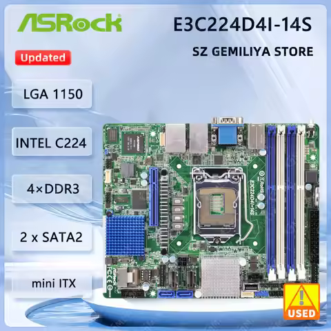 ASRock E3C224D4I-14S Motherboard Intel C224 LGA 1150 DDR3 mini ITX support E3-1240L v3 i5-4570 i3-43