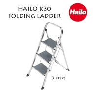 Hailo Folding Ladder 3 Steps Sturdy/Stable/Steady Aluminium Light Weight Step Stool