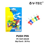 Push Pin / Paku Payung Solid Ukuran Kecil Warna Warni Isi 30 Pcs Vtec (1 Pack)