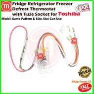 TOSHIBA FRIDGE 4WIRE+FUSE DEFROST THERMOSTAT C/W CONNECTOR SOCKET MM2-287 REFRIGERATOR SPARE PART FR