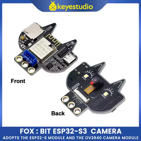 Keyestudio Fox:bit ESP32-S3 Camera Built-in 520 KB SRAM and External 8MB PSRAM Supports OV2640 and O