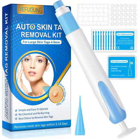 2 In1 Painless Auto Skin Tag Mole Wart Removal Kit Cleaning Tools Face Skin Care Body Wart Dot Treat