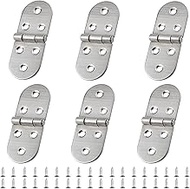 Pack of 6 Stainless Steel Hinges, Round Folding Hinges, 270 Degree Hinges, Thickened Folding Butt Hi