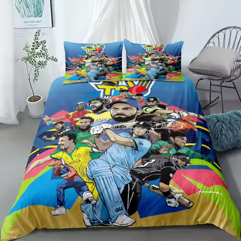 World Cricket Cup 2020 Duvet Cover Set EU Single Double King US Twin Full Queen Size Bed Linen Set
