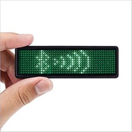 Coolbird Green LED Name Tag, Rechargeable Wireless Bluetooth LED Name Badge Reuseable Price Tag 44x1