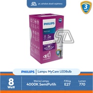 Philips LED Bulb 8W E27 230V A60 MyCare Semi White 4000K E27 Led Bulb Led Bulb