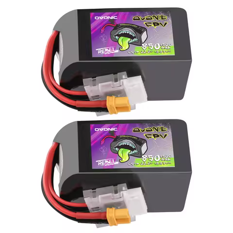 2X Ovonic Rebel 22.2V 150C 850mAh 6S Lipo Akku XT30 Für 3-4'' FPV Quad JET Drone