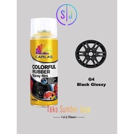 Cat Semprot Carlas Rubber Paint (Black Glossy G4) Hitam Glossy - Cat Velg Karet