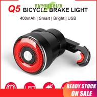 Endeavour  Q5 Smart Bicycle Brake Rear Light Auto Sensing Light Rainproof LED Cycling Taillight Rechargeable Road Bike Tail Light