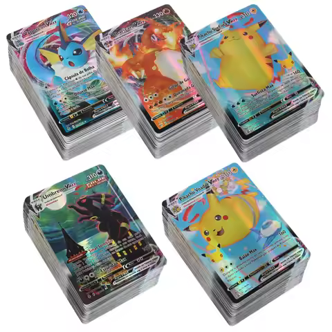 Portuguese Shiny Pokemon Cards 50Vstar50EX 100Vmax Arceus Charizard trade card children toys