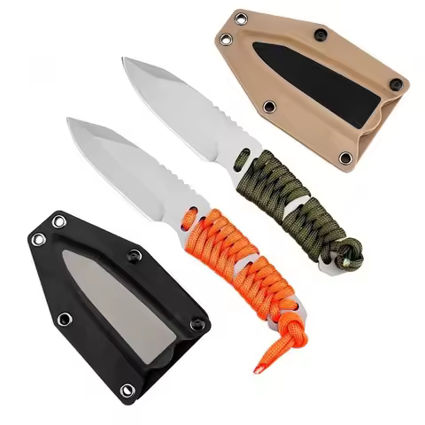 Lightweight Paracord Handle Fixed Blade Knife, 8Cr13MoV Steel Blade, Compact EDC Tool for Outdoor & 