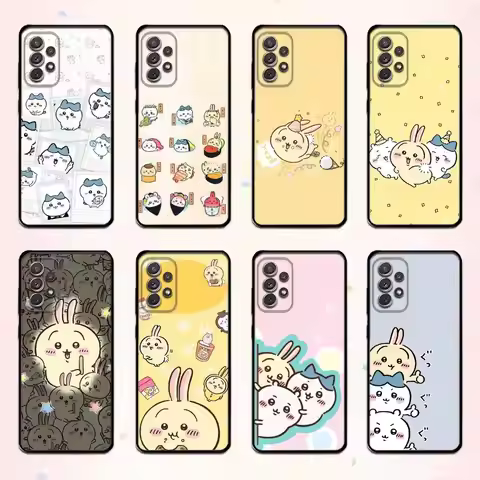 Cute C-C-Chiikawas Phone Case For Samsung S 25,24,23,22,30,21,10,9,Ultra,Plus,Lite,FE,4,5 G Soft Bla