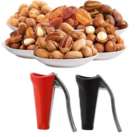 New Zinc Alloy Hazelnut Walnut Pliers Black Red Funnel Shape Pecan Nuts Clip Almond Nut Clamp Hazeln