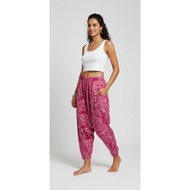 Cotton Pants With A Pattern Hmong Style Pink Elephant Pattern.