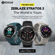 Zeblaze Stratos2 Smart Watch AMOLED Display GPS Modes Heart Rate SpO2 Blood Pressure Monitor Android
