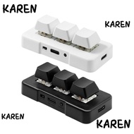 KAREN Keyboard, Black White Mini Customized Keyboards, Portable 3-key USB+BT Dual-mode MK321U MK321G