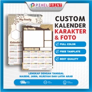 PIXEL PRINT - 2026 Custom Photo Wall Calendar Size 48 x 32 Spiral Hanger Calendar/ Zinc Clip Calenda