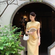 New 2026 Gangnam Style Retro Cheongsam Long Dress for Women