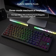 （SG STOCK）AJAZZ AK870 PLUS Wireless Mechanical Keyboard Three Mode Customized Color Screen Game Offi