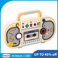 Wooden Digital Voice Recorder,5 Music Toggle Switchs Toy,Toddler Busy Board with 7 LED Light  Toy